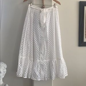 Eyelet Midi skirt